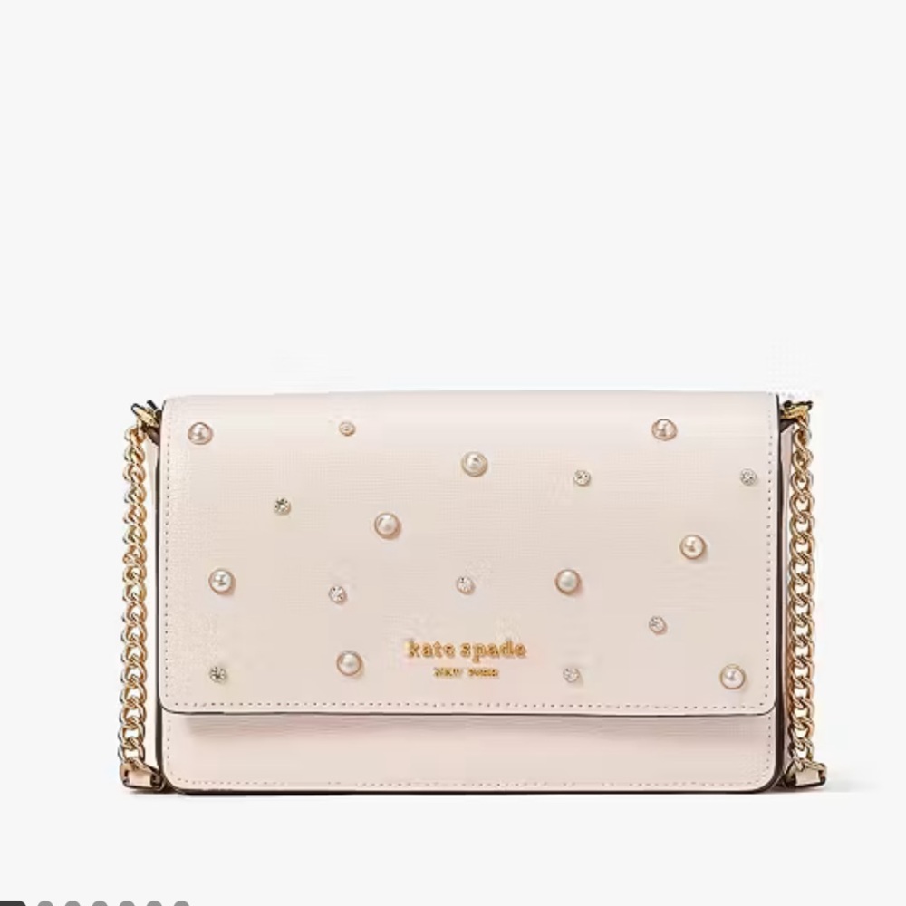 EUC Kate Spade light pink beaded Shoulder Bag